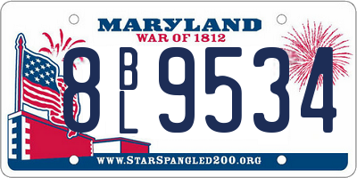 MD license plate 8BL9534