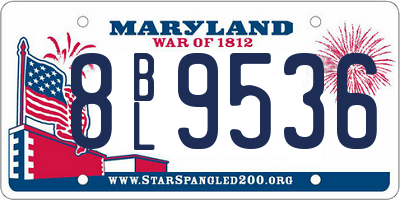 MD license plate 8BL9536