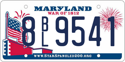 MD license plate 8BL9541