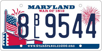 MD license plate 8BL9544