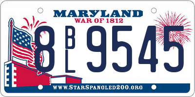 MD license plate 8BL9545