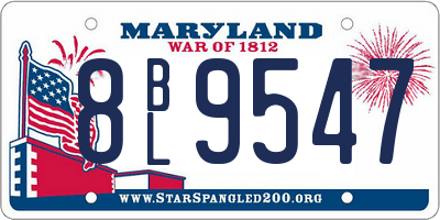 MD license plate 8BL9547