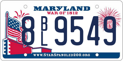 MD license plate 8BL9549