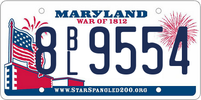 MD license plate 8BL9554