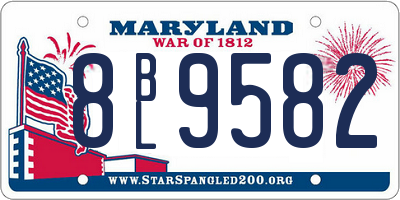 MD license plate 8BL9582