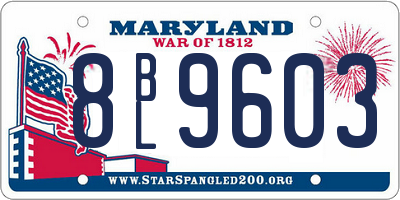 MD license plate 8BL9603