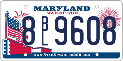 MD license plate 8BL9608