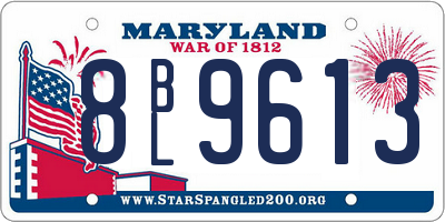 MD license plate 8BL9613