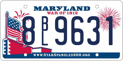 MD license plate 8BL9631