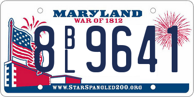 MD license plate 8BL9641
