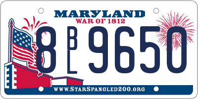 MD license plate 8BL9650