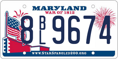 MD license plate 8BL9674
