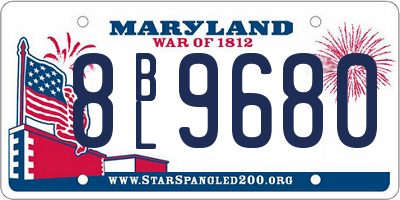 MD license plate 8BL9680
