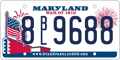 MD license plate 8BL9688