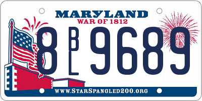 MD license plate 8BL9689