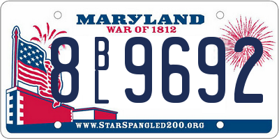 MD license plate 8BL9692