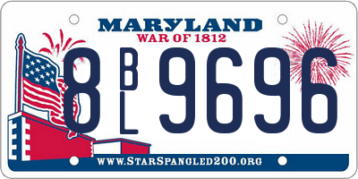 MD license plate 8BL9696