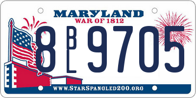 MD license plate 8BL9705