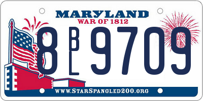 MD license plate 8BL9709