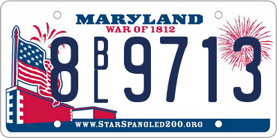 MD license plate 8BL9713