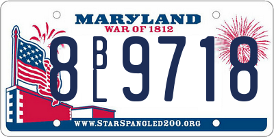 MD license plate 8BL9718