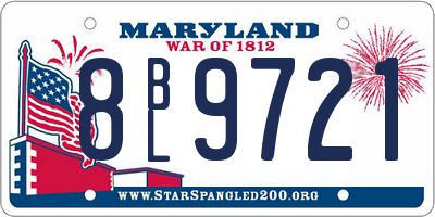 MD license plate 8BL9721