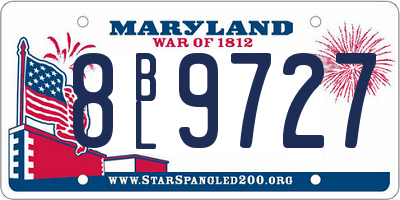 MD license plate 8BL9727
