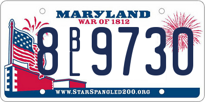 MD license plate 8BL9730