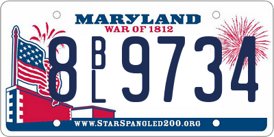MD license plate 8BL9734