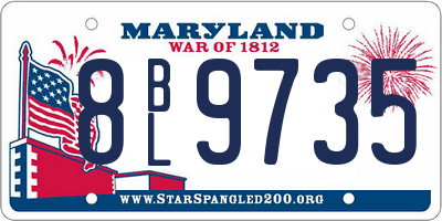 MD license plate 8BL9735