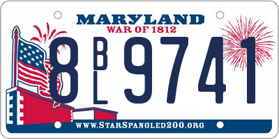 MD license plate 8BL9741