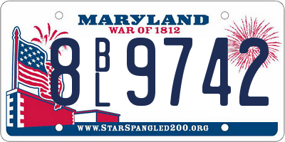 MD license plate 8BL9742