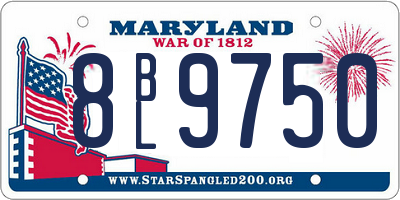 MD license plate 8BL9750