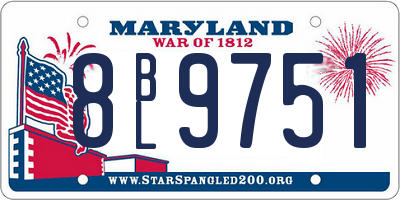 MD license plate 8BL9751