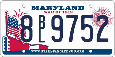 MD license plate 8BL9752