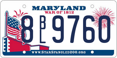 MD license plate 8BL9760