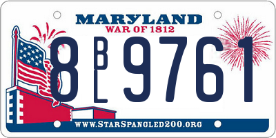 MD license plate 8BL9761