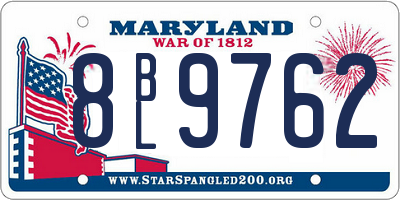 MD license plate 8BL9762