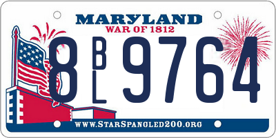 MD license plate 8BL9764