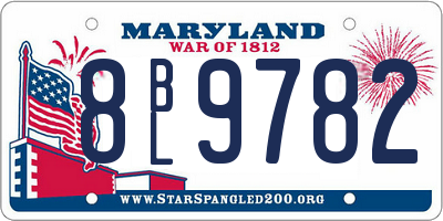MD license plate 8BL9782
