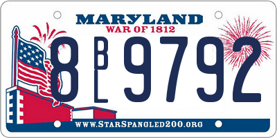 MD license plate 8BL9792