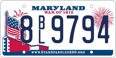 MD license plate 8BL9794
