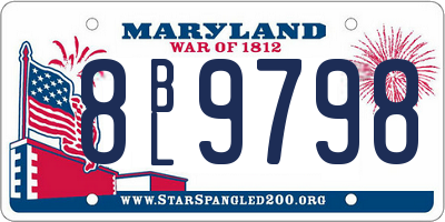 MD license plate 8BL9798