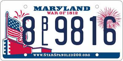 MD license plate 8BL9816