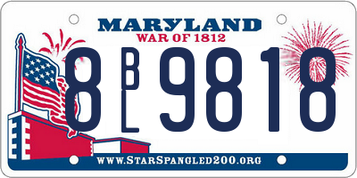 MD license plate 8BL9818