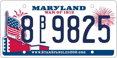 MD license plate 8BL9825