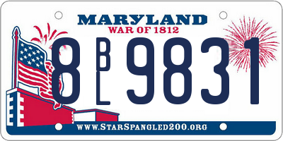 MD license plate 8BL9831