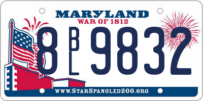 MD license plate 8BL9832