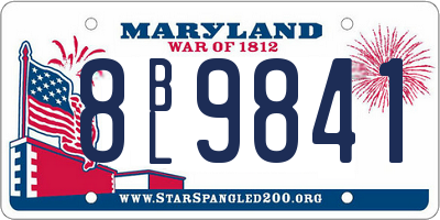 MD license plate 8BL9841