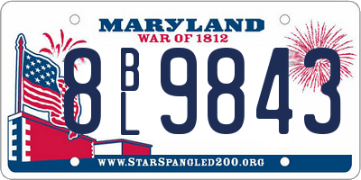 MD license plate 8BL9843